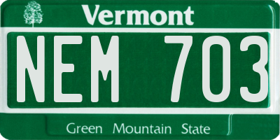 VT license plate NEM703
