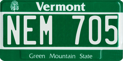VT license plate NEM705