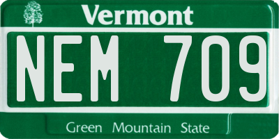 VT license plate NEM709