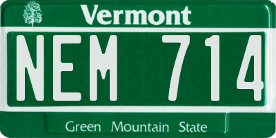 VT license plate NEM714