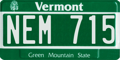 VT license plate NEM715