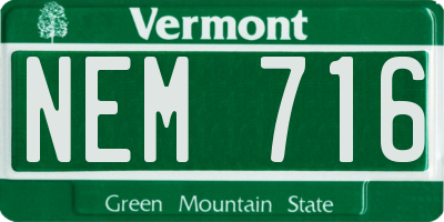 VT license plate NEM716