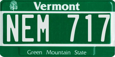 VT license plate NEM717