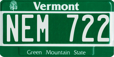VT license plate NEM722