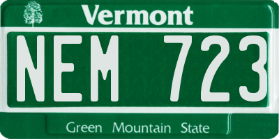 VT license plate NEM723