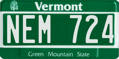 VT license plate NEM724