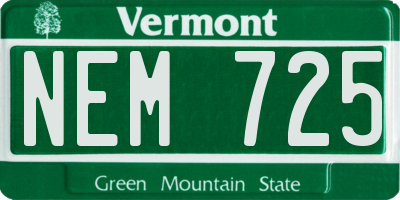 VT license plate NEM725