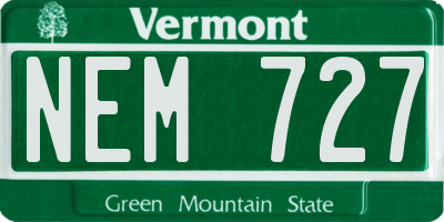 VT license plate NEM727