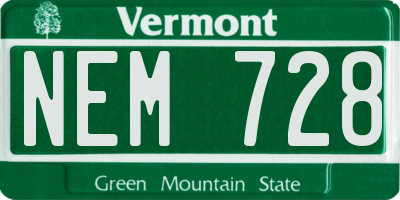 VT license plate NEM728