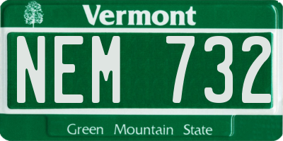 VT license plate NEM732
