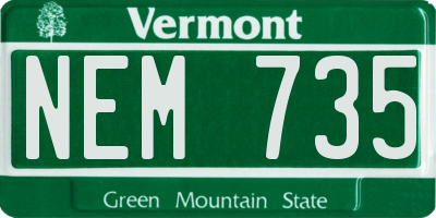 VT license plate NEM735