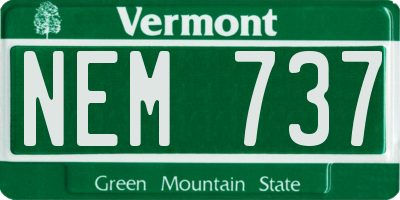 VT license plate NEM737