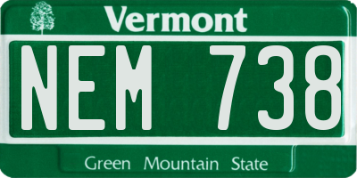 VT license plate NEM738