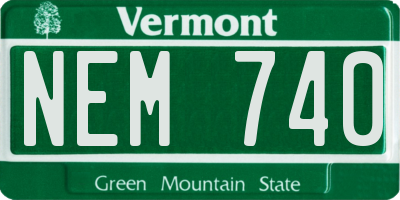 VT license plate NEM740