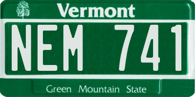 VT license plate NEM741