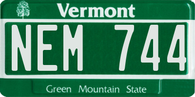 VT license plate NEM744