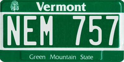 VT license plate NEM757