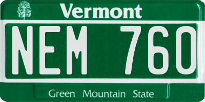 VT license plate NEM760