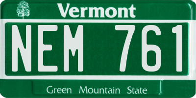 VT license plate NEM761