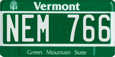 VT license plate NEM766