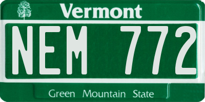 VT license plate NEM772