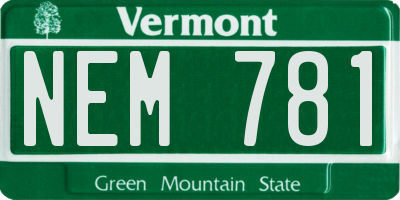 VT license plate NEM781