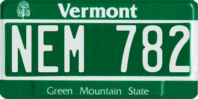 VT license plate NEM782