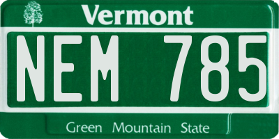 VT license plate NEM785