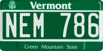 VT license plate NEM786