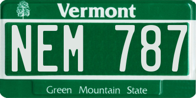 VT license plate NEM787