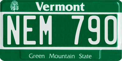 VT license plate NEM790