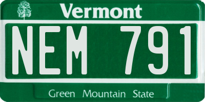 VT license plate NEM791