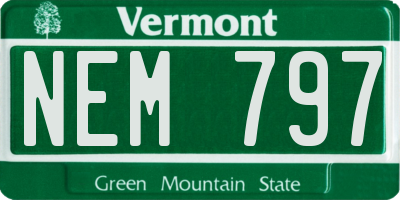 VT license plate NEM797