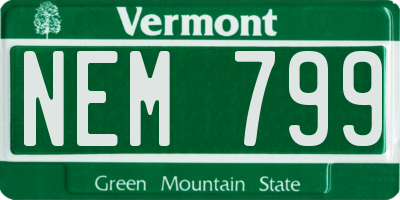 VT license plate NEM799