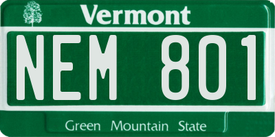 VT license plate NEM801