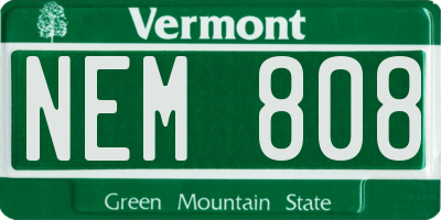 VT license plate NEM808