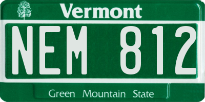 VT license plate NEM812