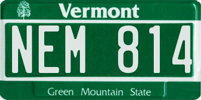 VT license plate NEM814