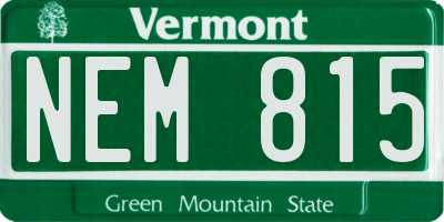 VT license plate NEM815