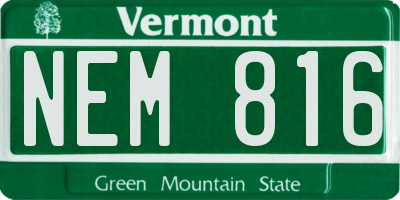 VT license plate NEM816