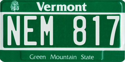 VT license plate NEM817