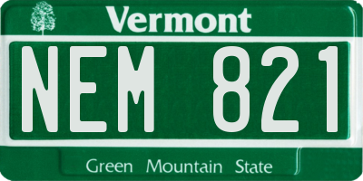 VT license plate NEM821