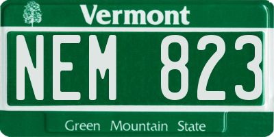 VT license plate NEM823