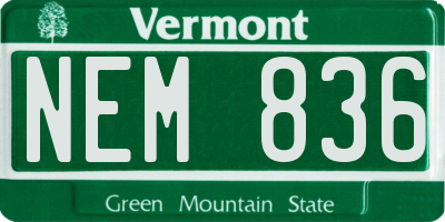 VT license plate NEM836