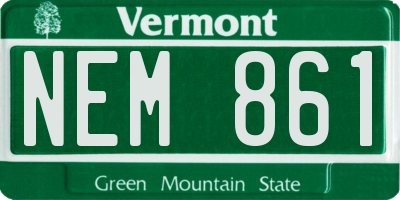 VT license plate NEM861