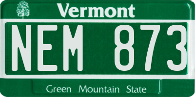 VT license plate NEM873
