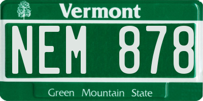 VT license plate NEM878