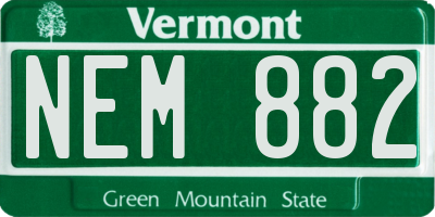VT license plate NEM882