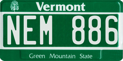 VT license plate NEM886