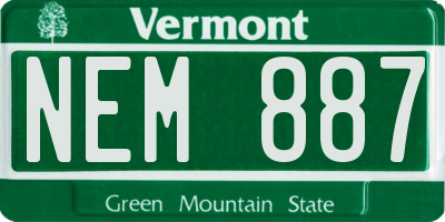 VT license plate NEM887